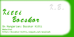 kitti bocskor business card